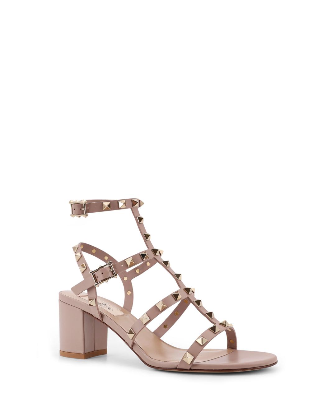 VALENTINO Бежевые кожаные босоножки, фото 2