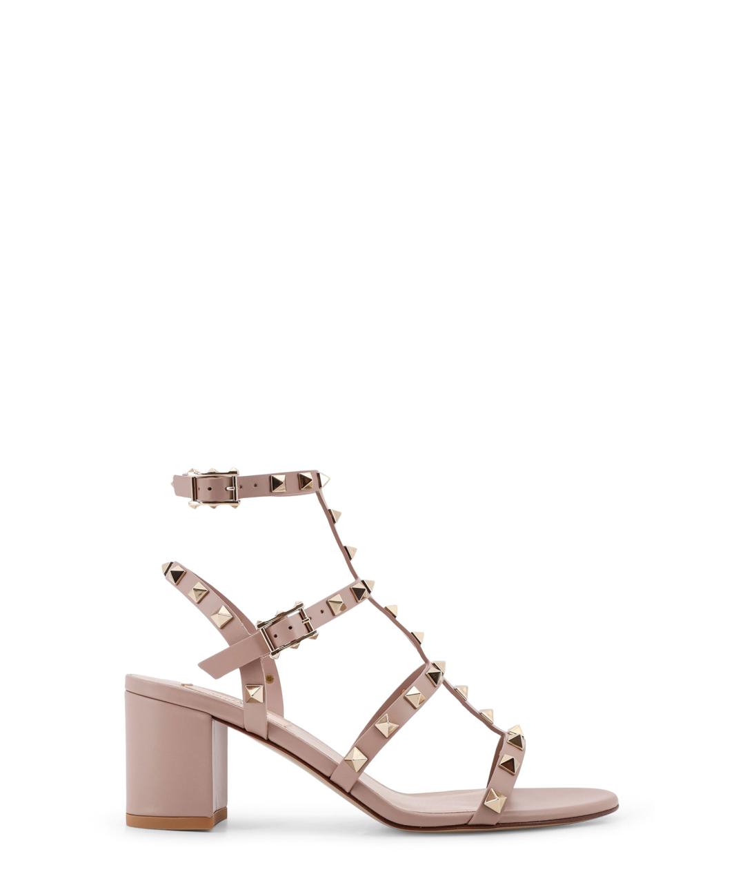 VALENTINO Бежевые кожаные босоножки, фото 1