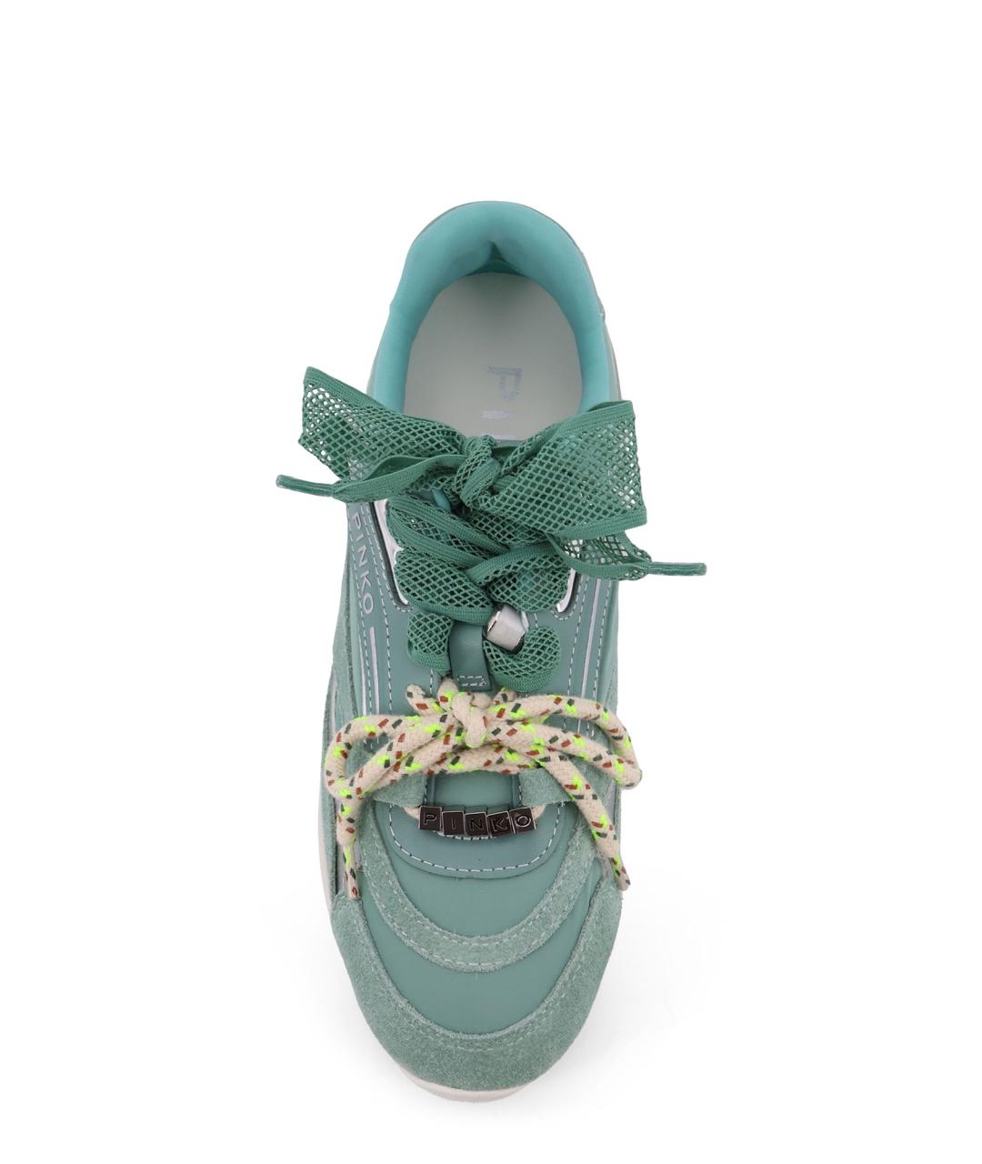 PINKO Голубые кожаные кроссовки, фото 5