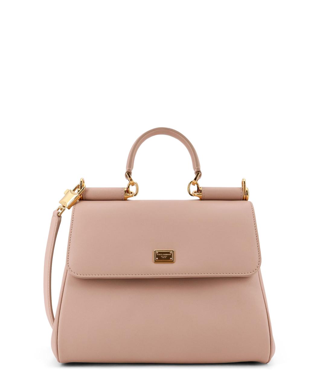 DOLCE&GABBANA Розовая кожаная сумка тоут, фото 1