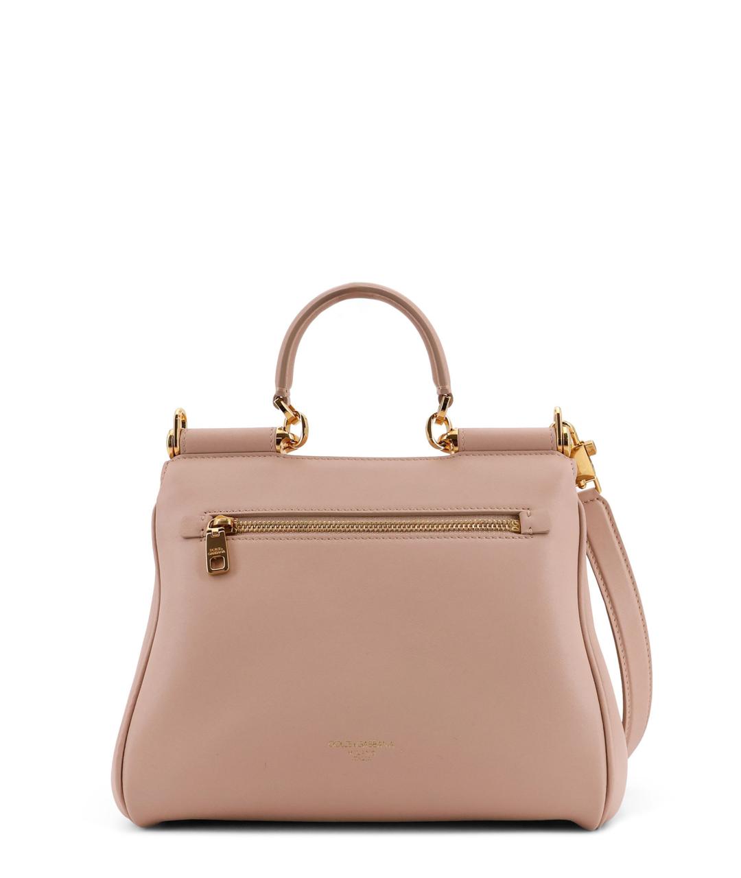 DOLCE&GABBANA Розовая кожаная сумка тоут, фото 2