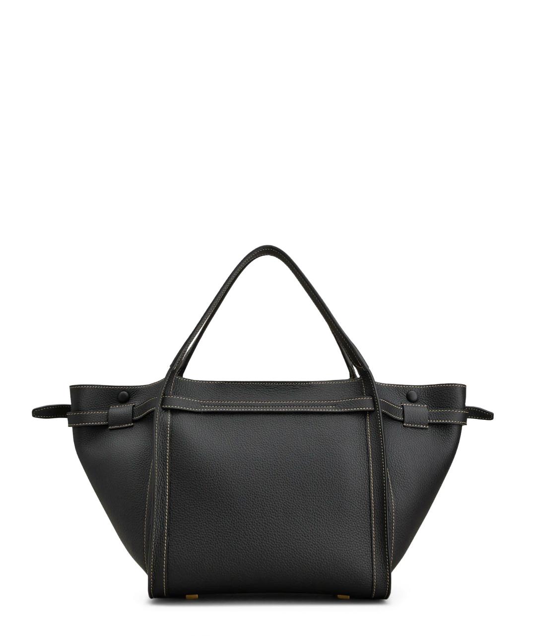 TOD'S Черная кожаная сумка тоут, фото 2