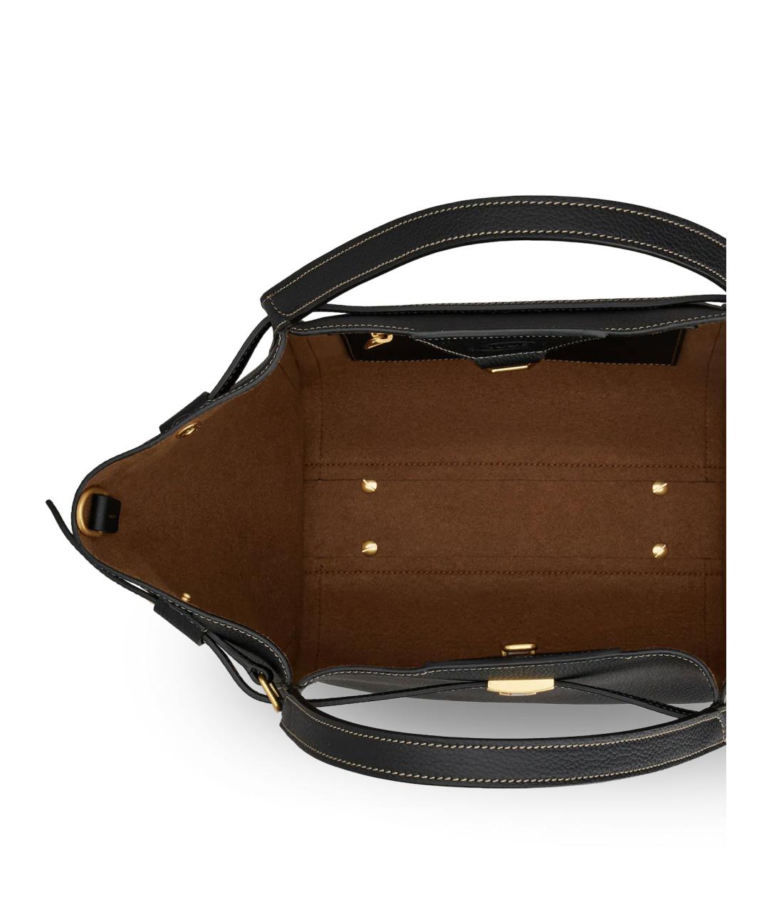 TOD'S Черная кожаная сумка тоут, фото 4