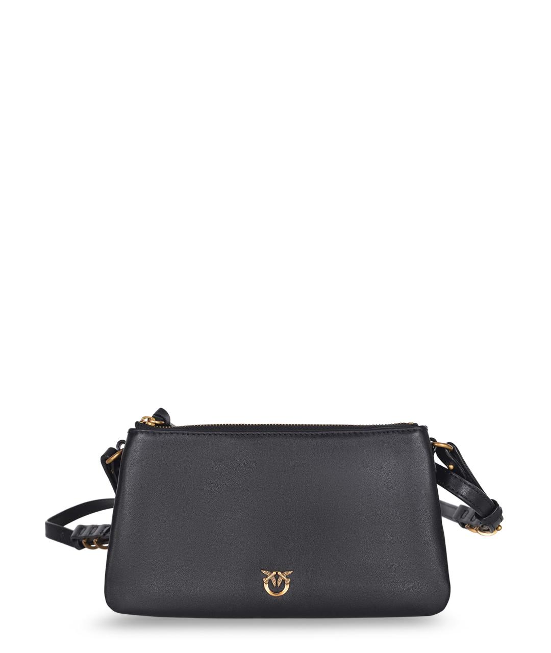 PINKO Черная кожаная сумка через плечо, фото 1