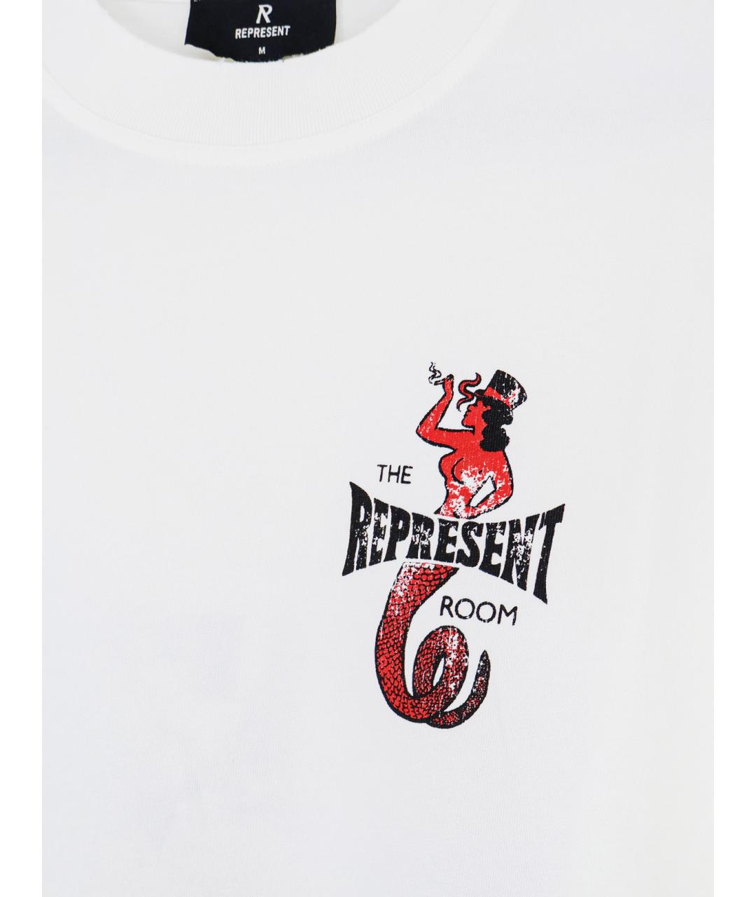 REPRESENT Белая хлопковая футболка, фото 3