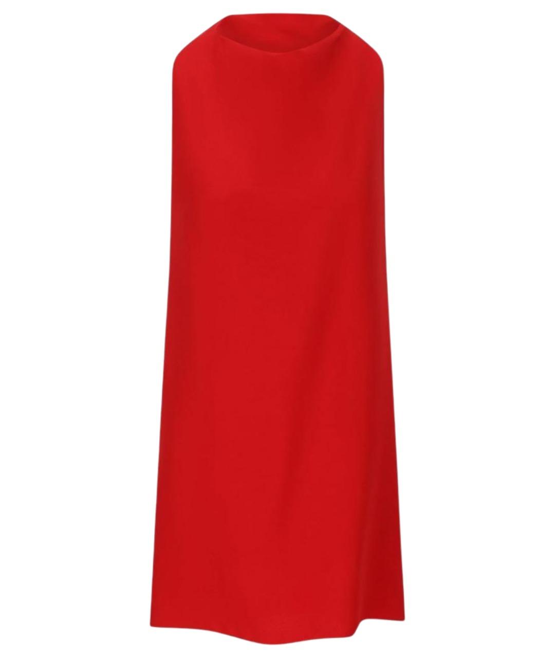 VALENTINO Красное шелковое коктейльное платье, фото 1