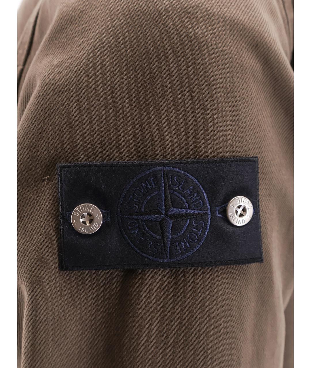 STONE ISLAND Коричневая хлопковая куртка, фото 3