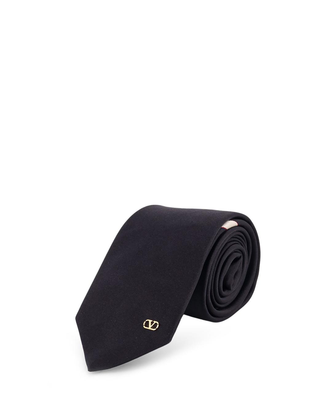 VALENTINO Черный шелковый галстук, фото 1