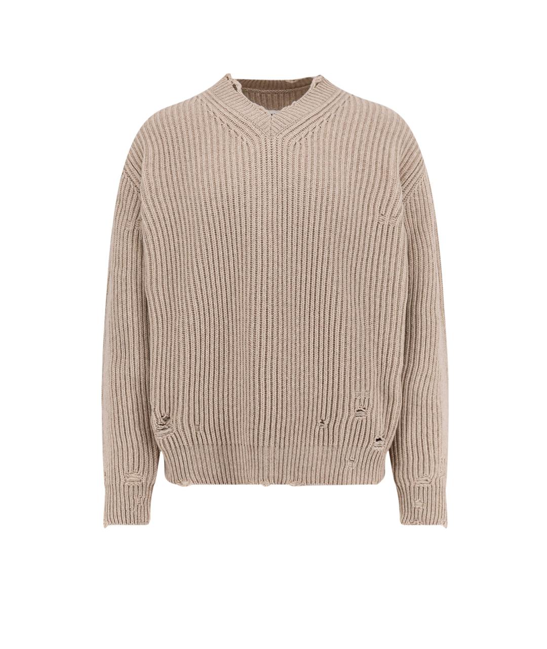 MM6 MAISON MARGIELA Бежевый шерстяной джемпер / свитер, фото 1