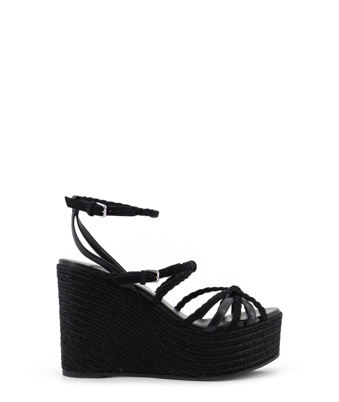 JIMMY CHOO Черные кожаные босоножки, фото 1