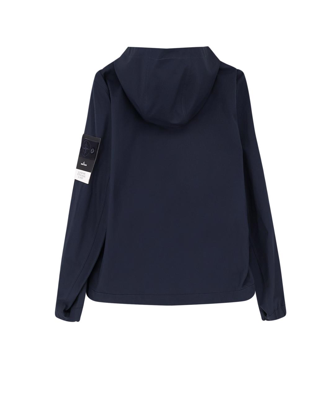 STONE ISLAND Темно-синяя хлопковая куртка, фото 2