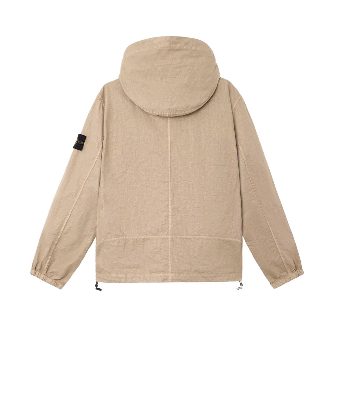 STONE ISLAND Бежевая полиамидовая куртка, фото 2