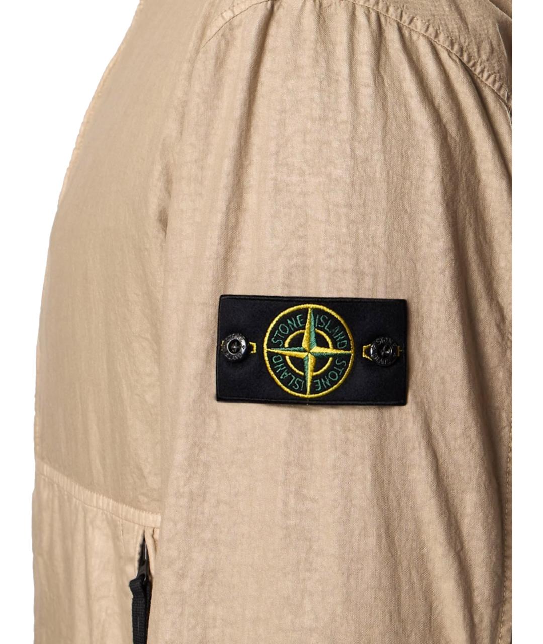 STONE ISLAND Бежевая полиамидовая куртка, фото 3
