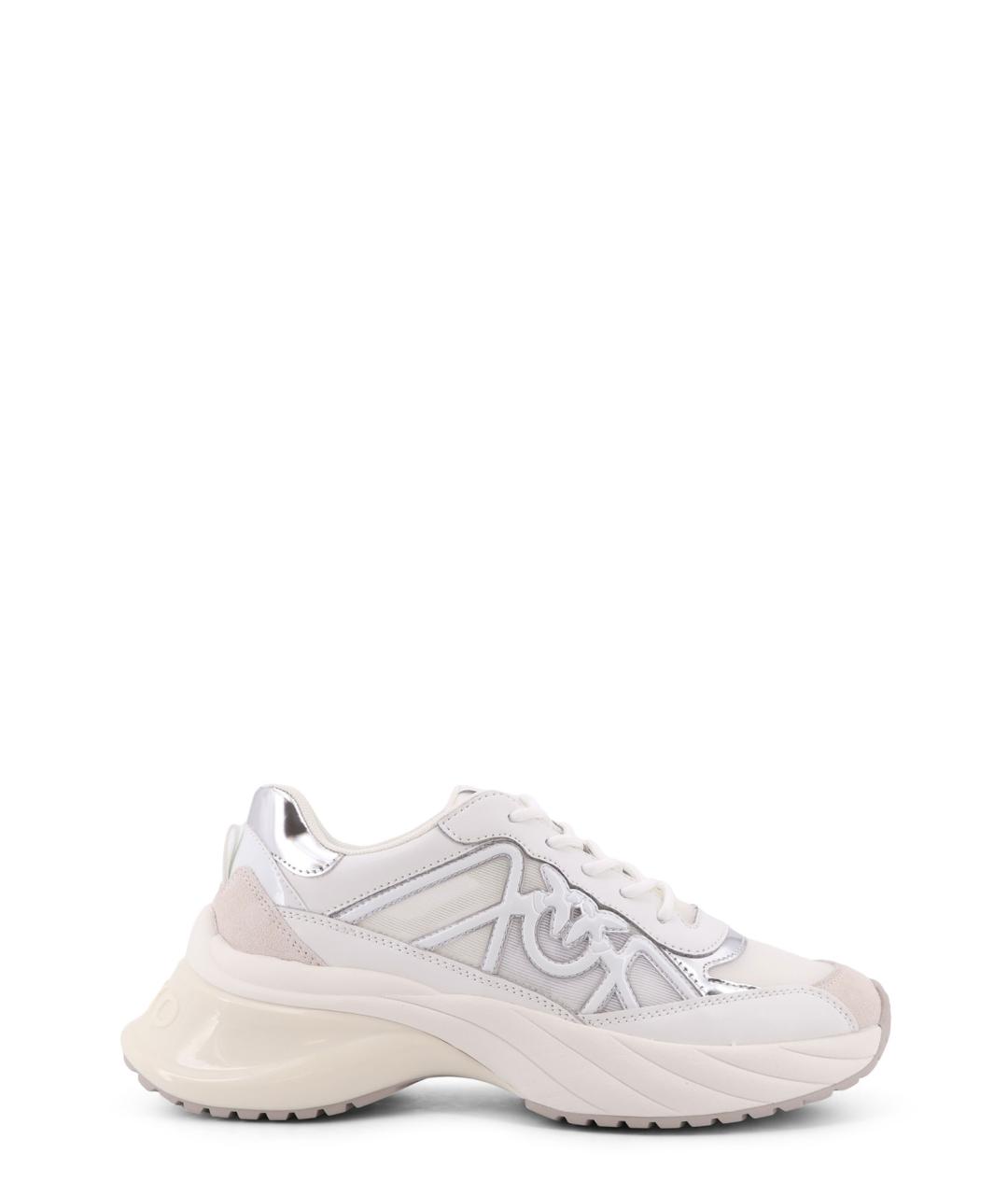 PINKO Белые кожаные кроссовки, фото 1