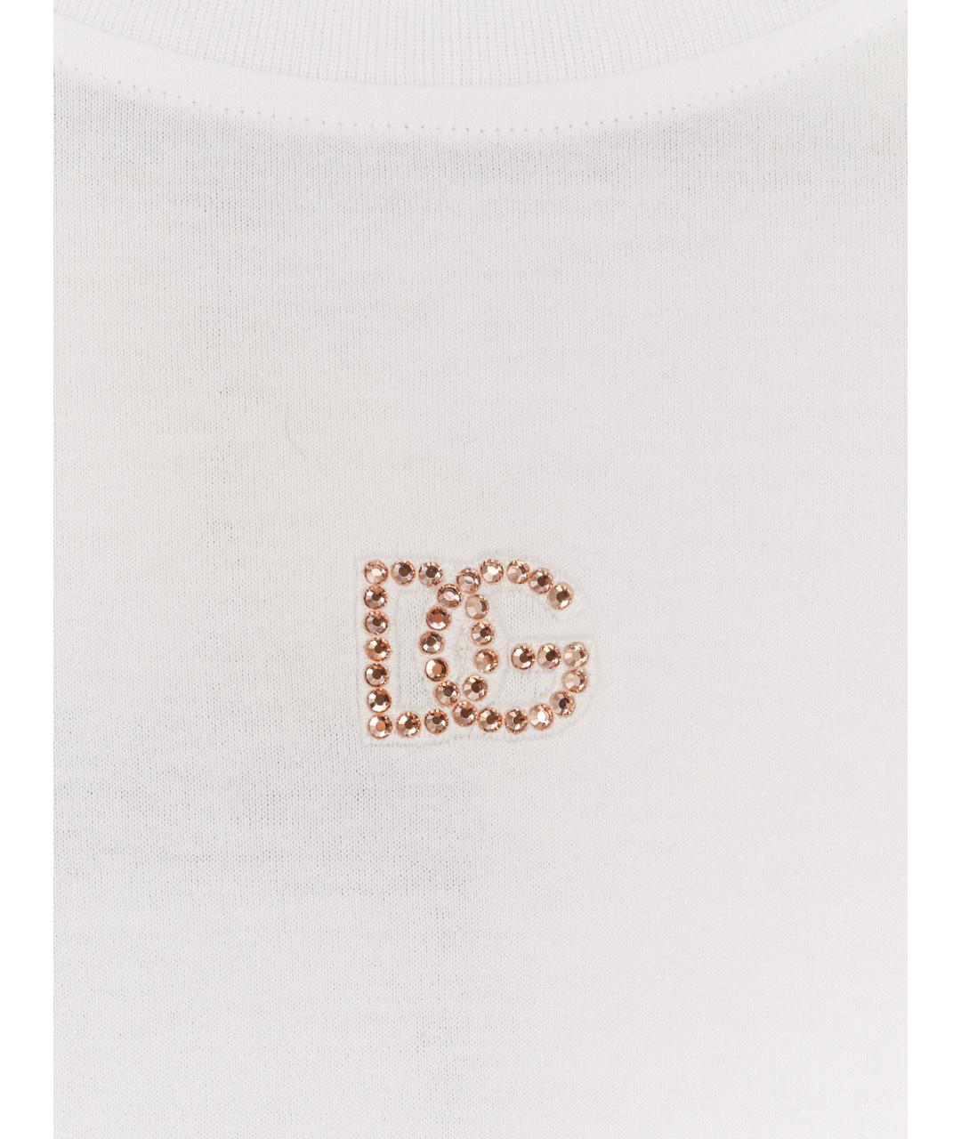 DOLCE&GABBANA Белая хлопковая футболка, фото 3