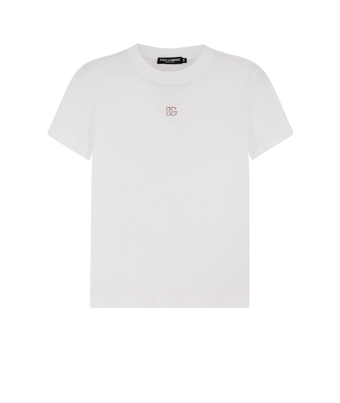 DOLCE&GABBANA Белая хлопковая футболка, фото 1