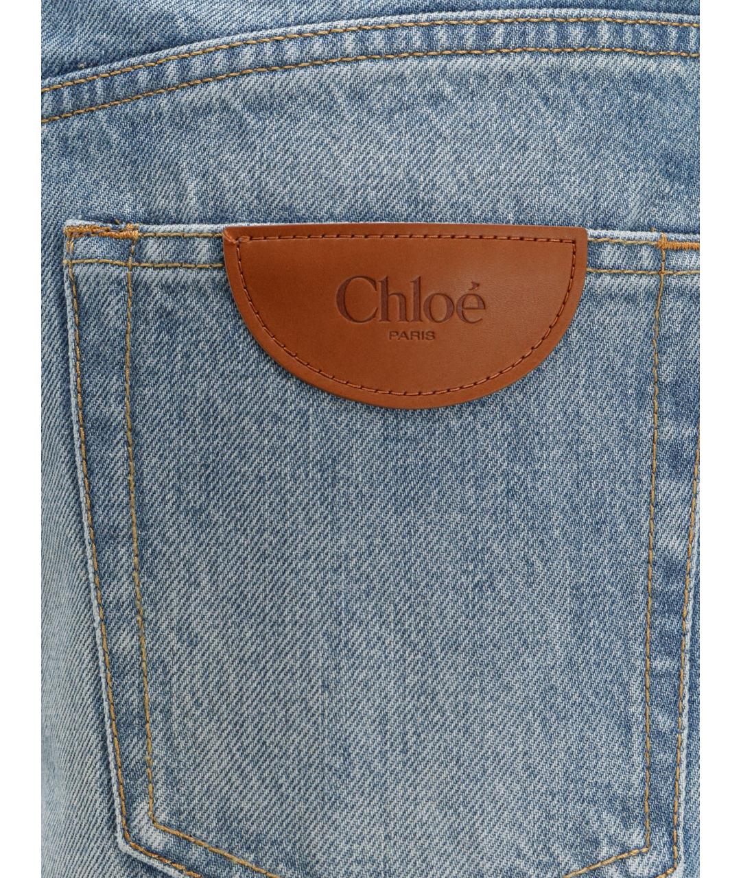 CHLOE Синие хлопковые прямые джинсы, фото 3