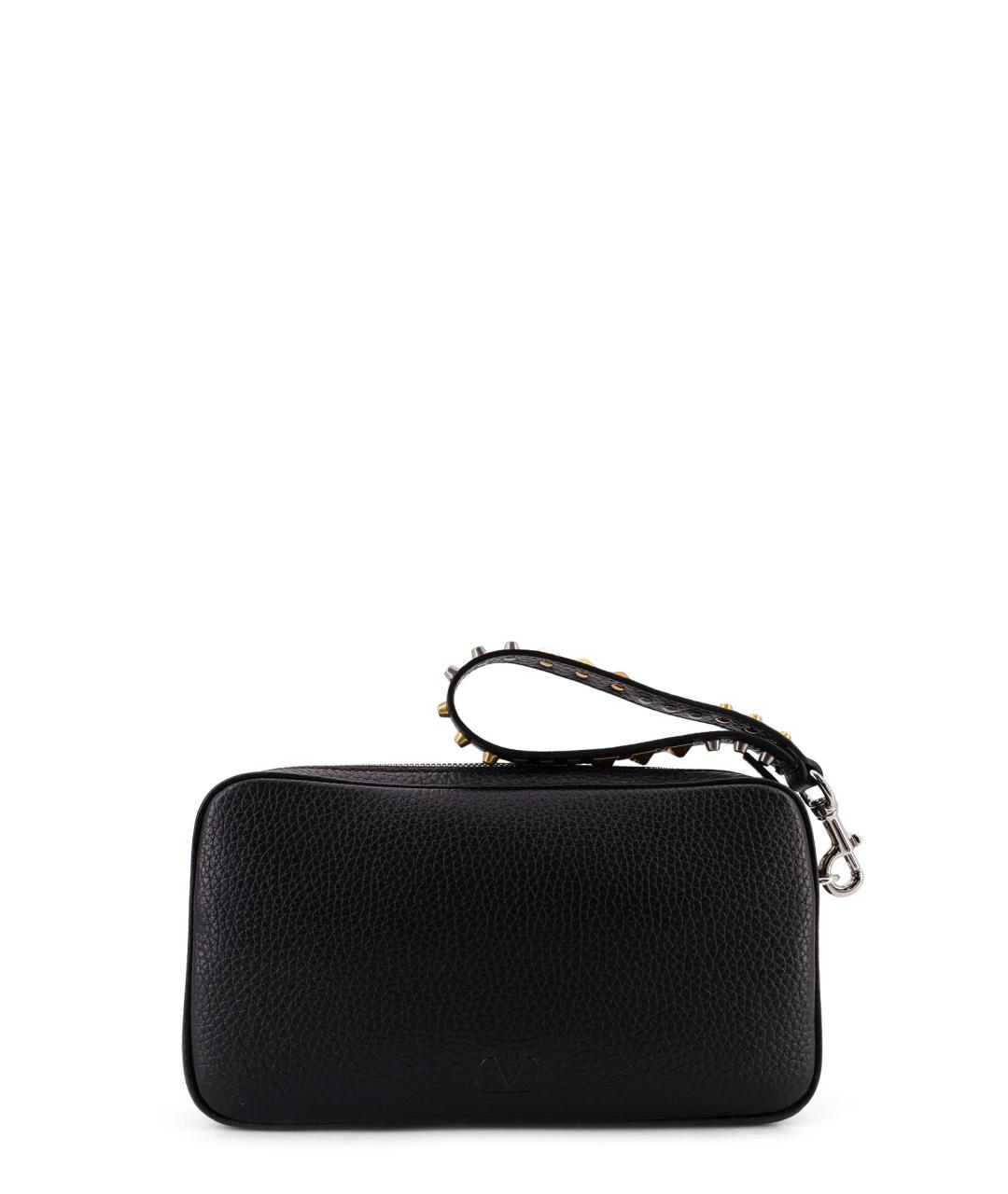 VALENTINO Черная кожаная барсетка, фото 2