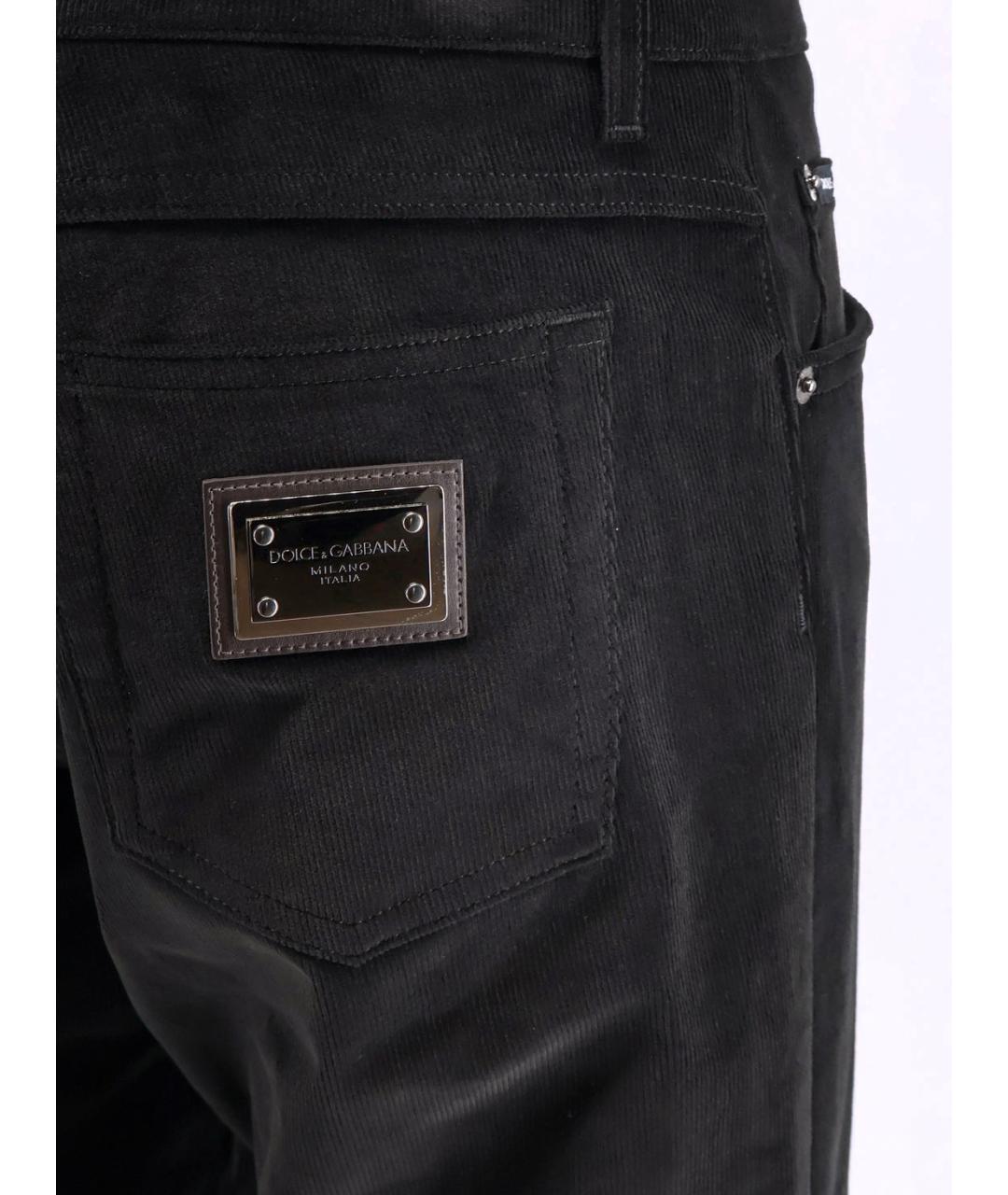 DOLCE&GABBANA Черные хлопковые повседневные брюки, фото 3