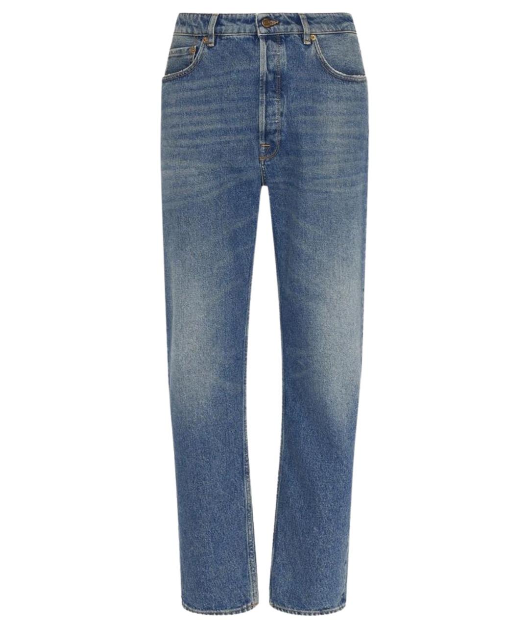 GOLDEN GOOSE DELUXE BRAND Синие хлопковые прямые джинсы, фото 1