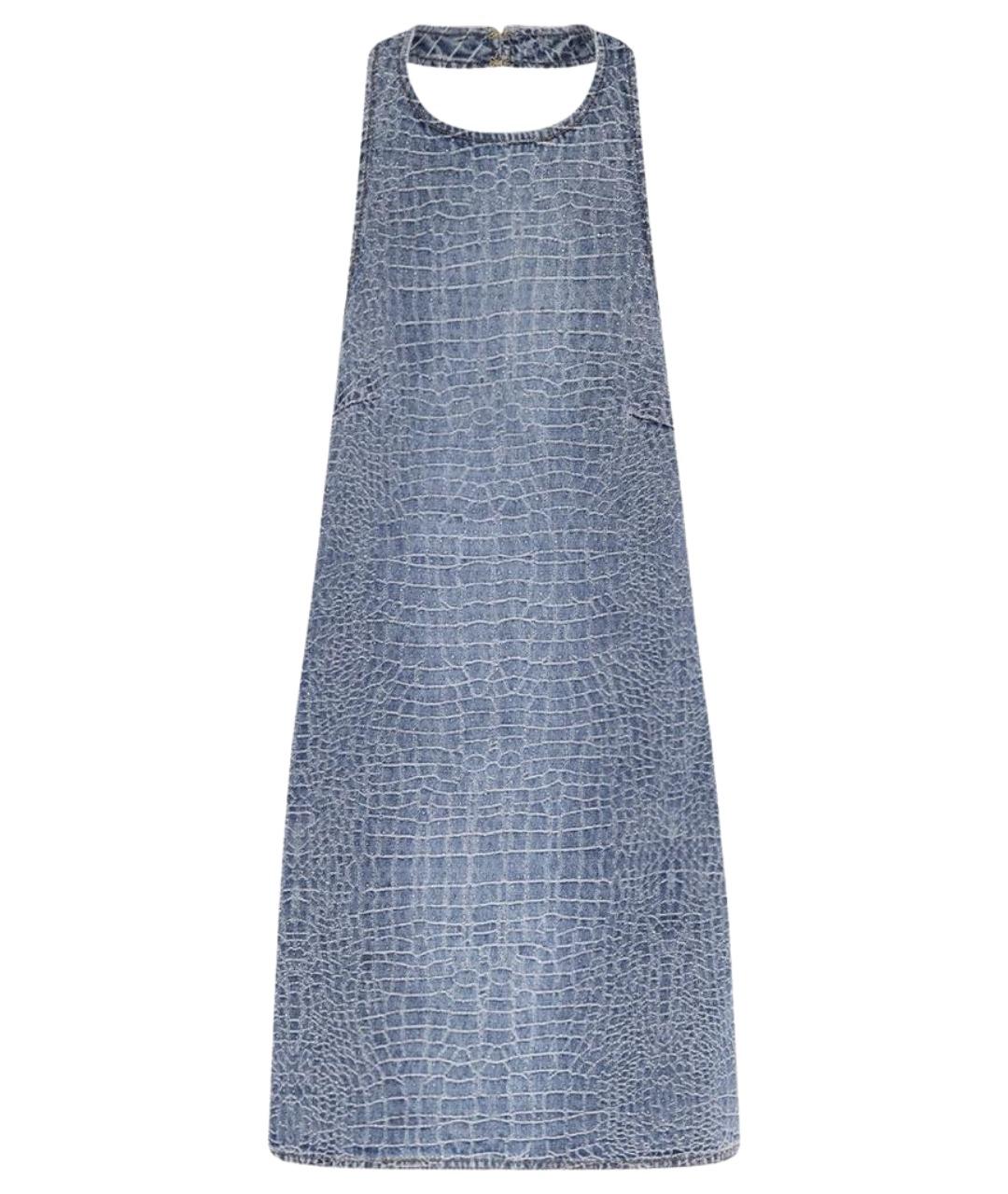 SELF-PORTRAIT Синее деним повседневное платье, фото 1