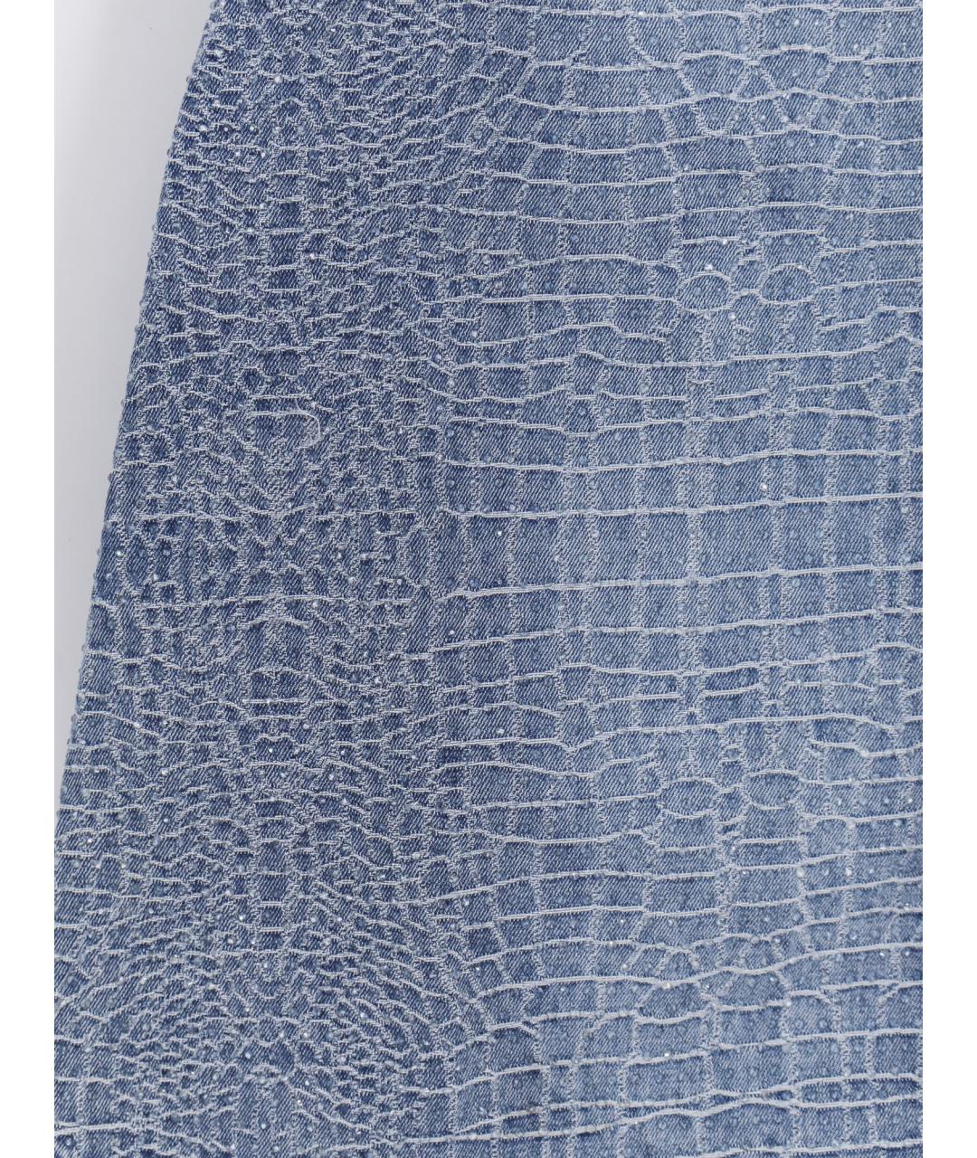 SELF-PORTRAIT Синее деним повседневное платье, фото 3