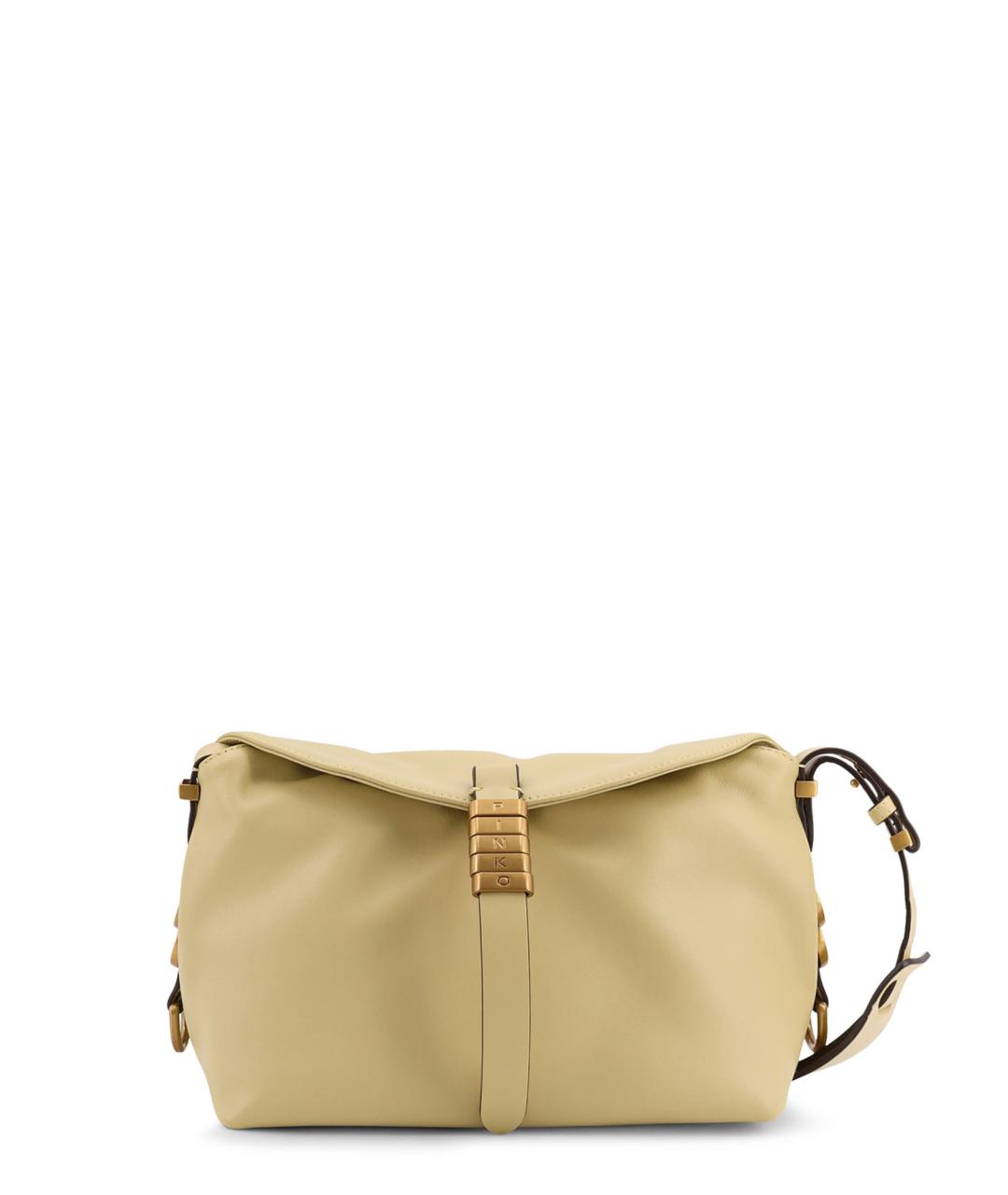 PINKO Желтая кожаная сумка через плечо, фото 1