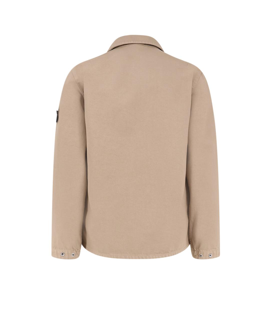 STONE ISLAND Бежевая хлопковая куртка, фото 2