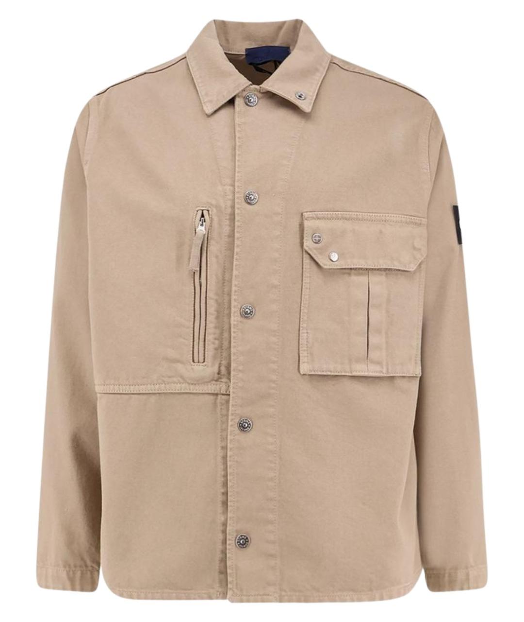 STONE ISLAND Бежевая хлопковая куртка, фото 1