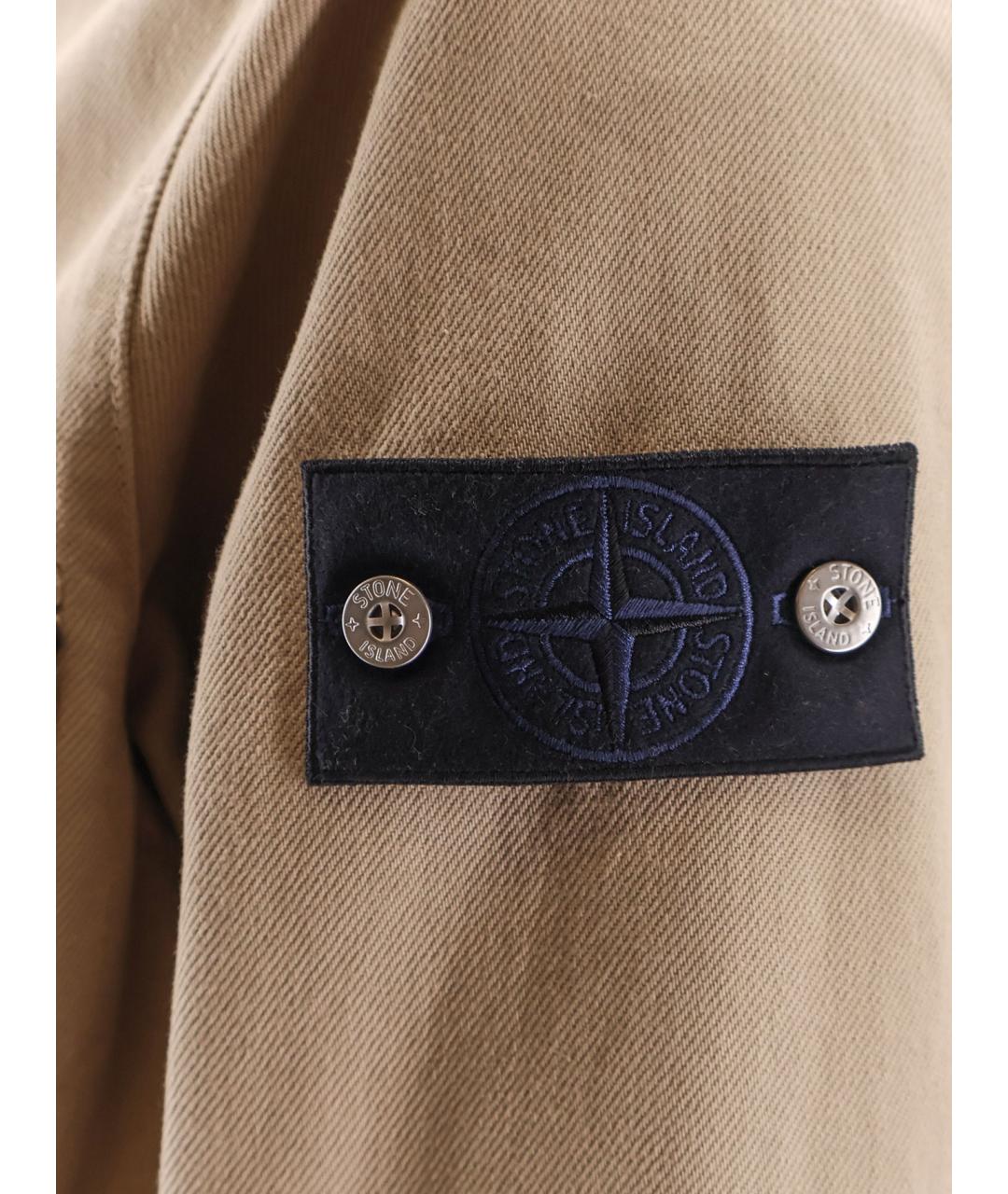 STONE ISLAND Бежевая хлопковая куртка, фото 3
