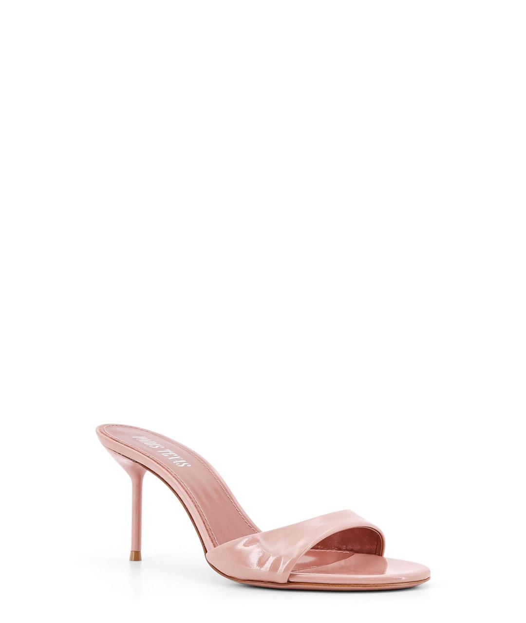 PARIS TEXAS Розовые кожаные мюли, фото 2