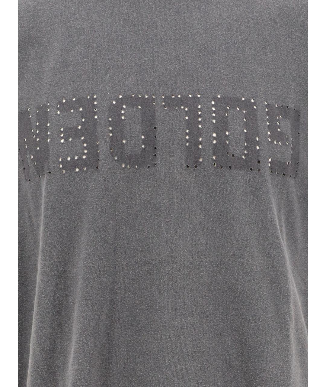 GOLDEN GOOSE DELUXE BRAND Серая хлопковая футболка, фото 3
