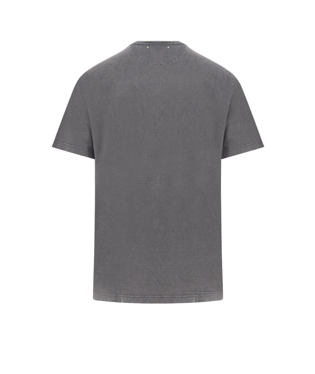 GOLDEN GOOSE DELUXE BRAND Серая хлопковая футболка, фото 2