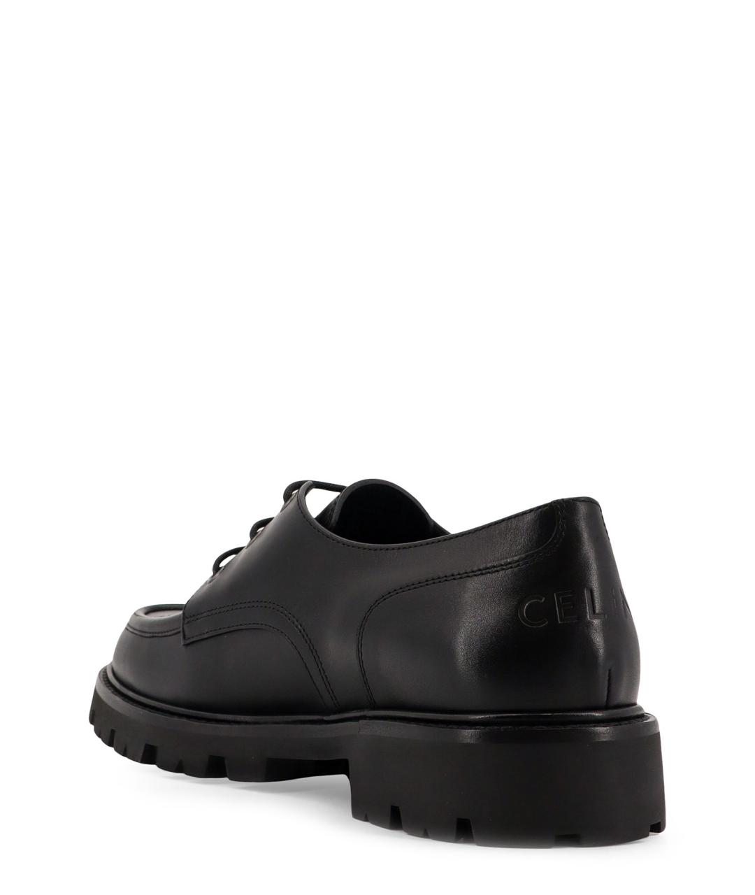 CELINE Черные кожаные низкие ботинки, фото 3