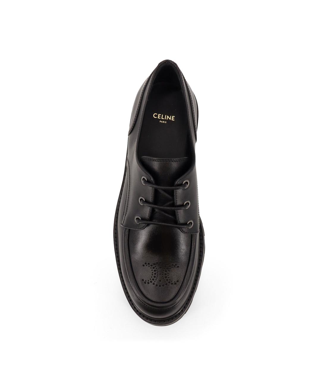 CELINE Черные кожаные низкие ботинки, фото 5