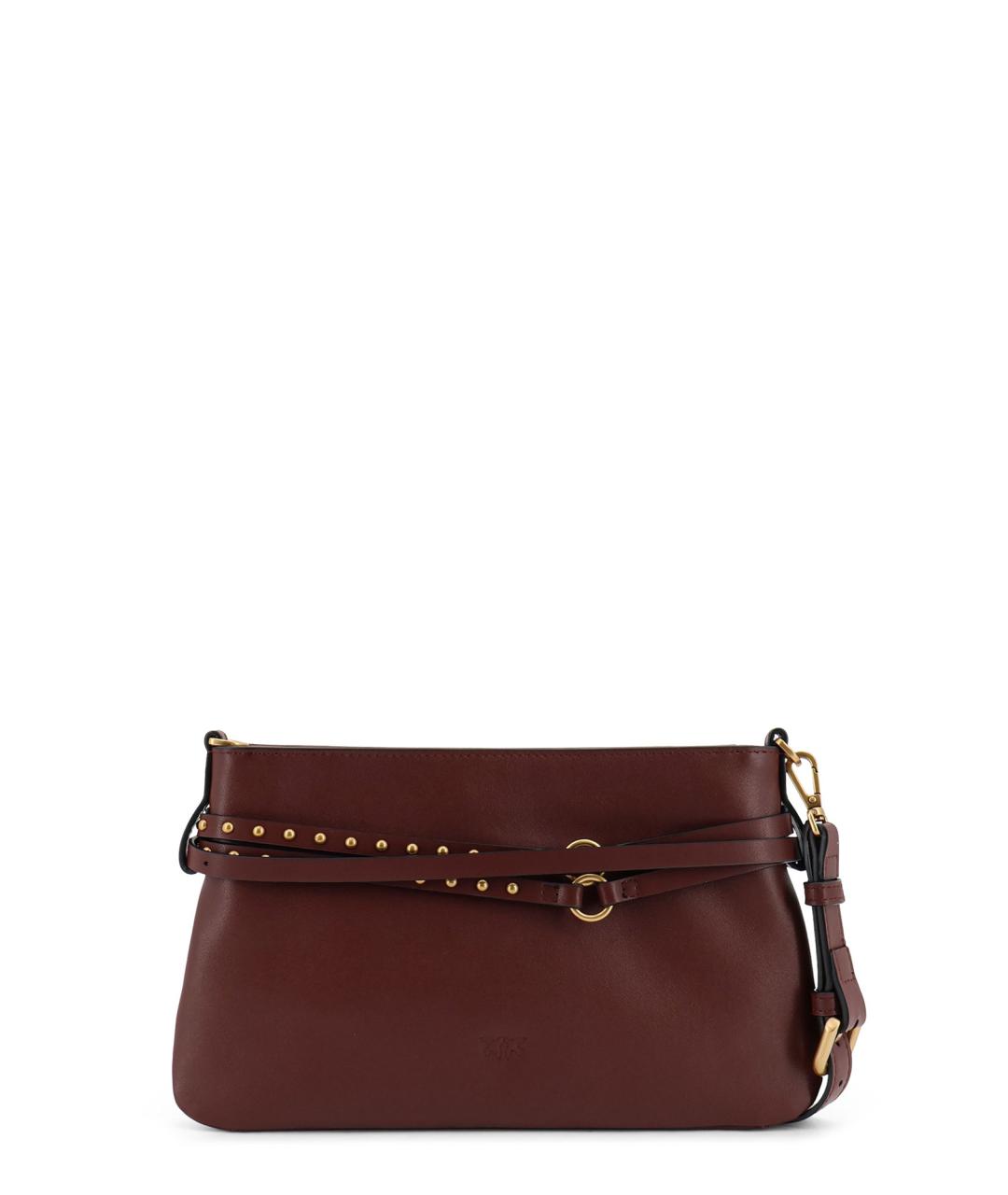 PINKO Бордовая кожаная сумка через плечо, фото 2