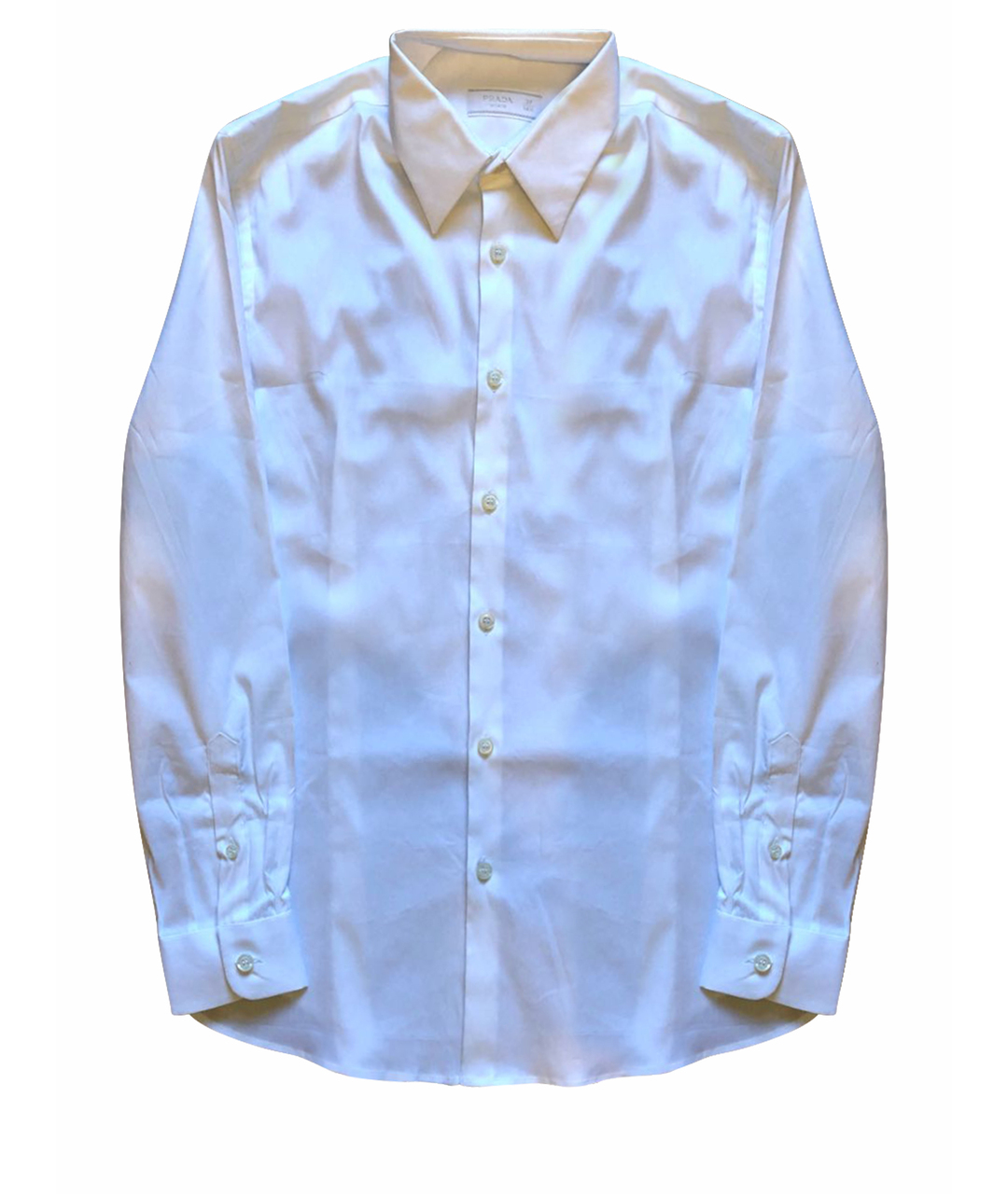 PRADA Белая хлопко-полиэстеровая классическая рубашка, фото 1