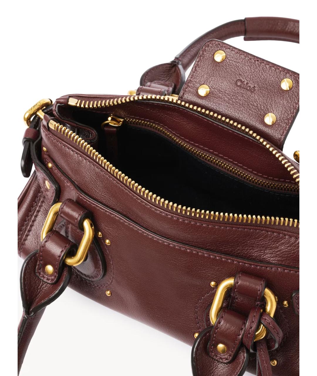 CHLOE Коричневая кожаная сумка с короткими ручками, фото 4