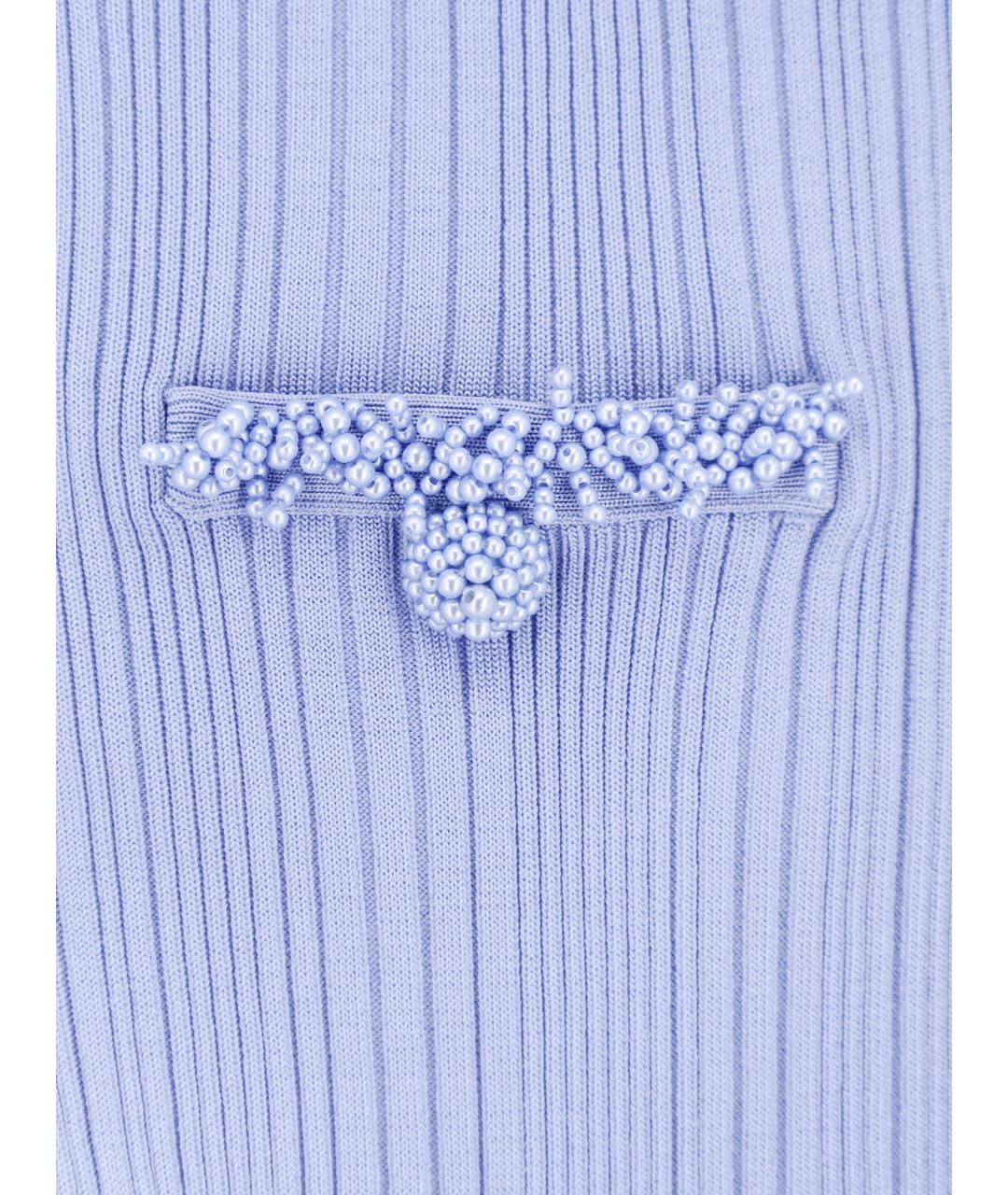SELF-PORTRAIT Голубое вискозное повседневное платье, фото 3