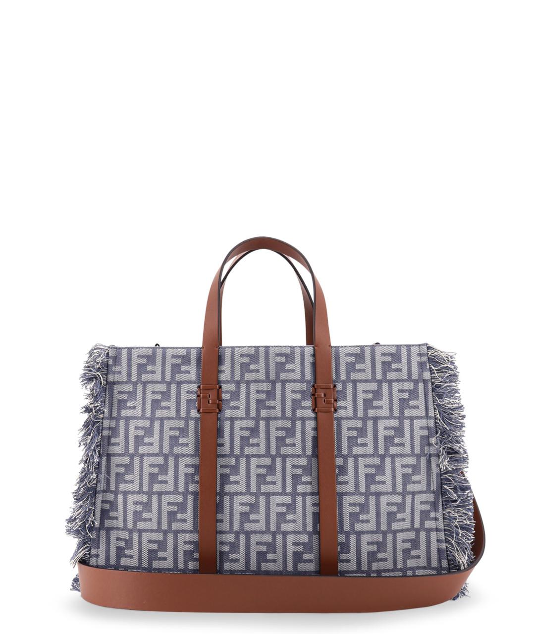 FENDI Синяя тканевая сумка тоут, фото 2