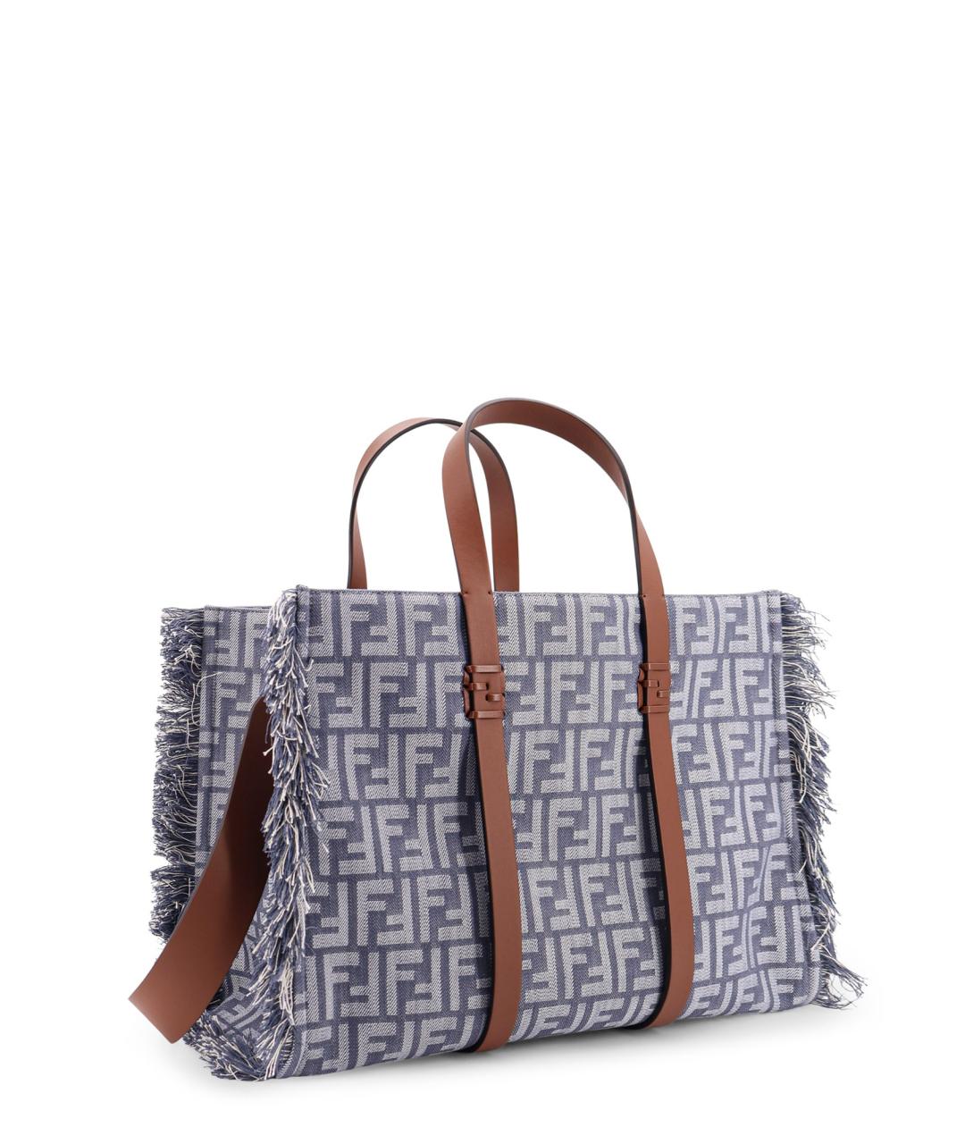 FENDI Синяя тканевая сумка тоут, фото 3