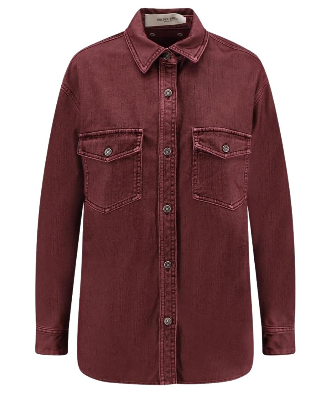 GOLDEN GOOSE DELUXE BRAND Бордовая хлопковая рубашка, фото 1