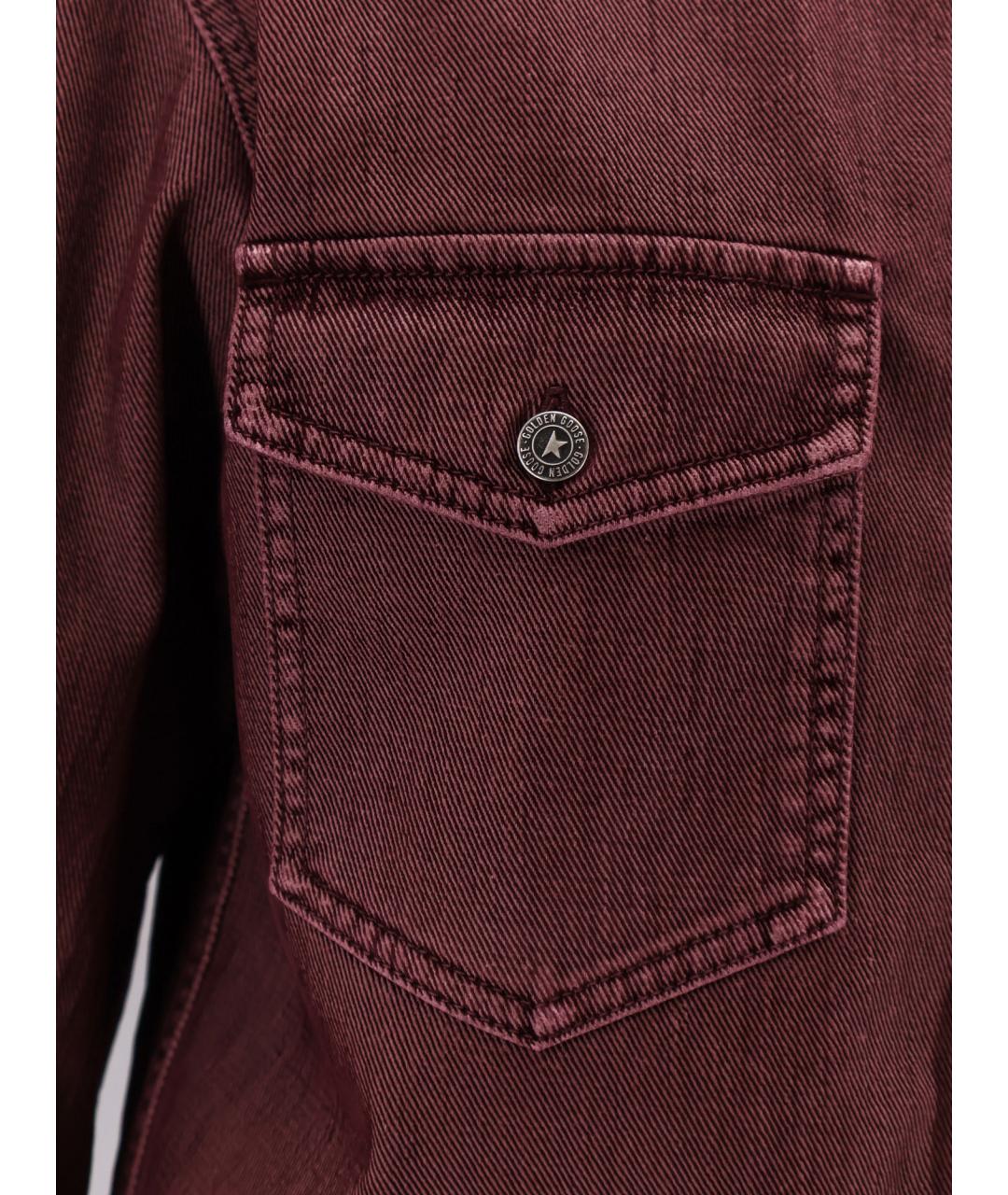 GOLDEN GOOSE DELUXE BRAND Бордовая хлопковая рубашка, фото 3