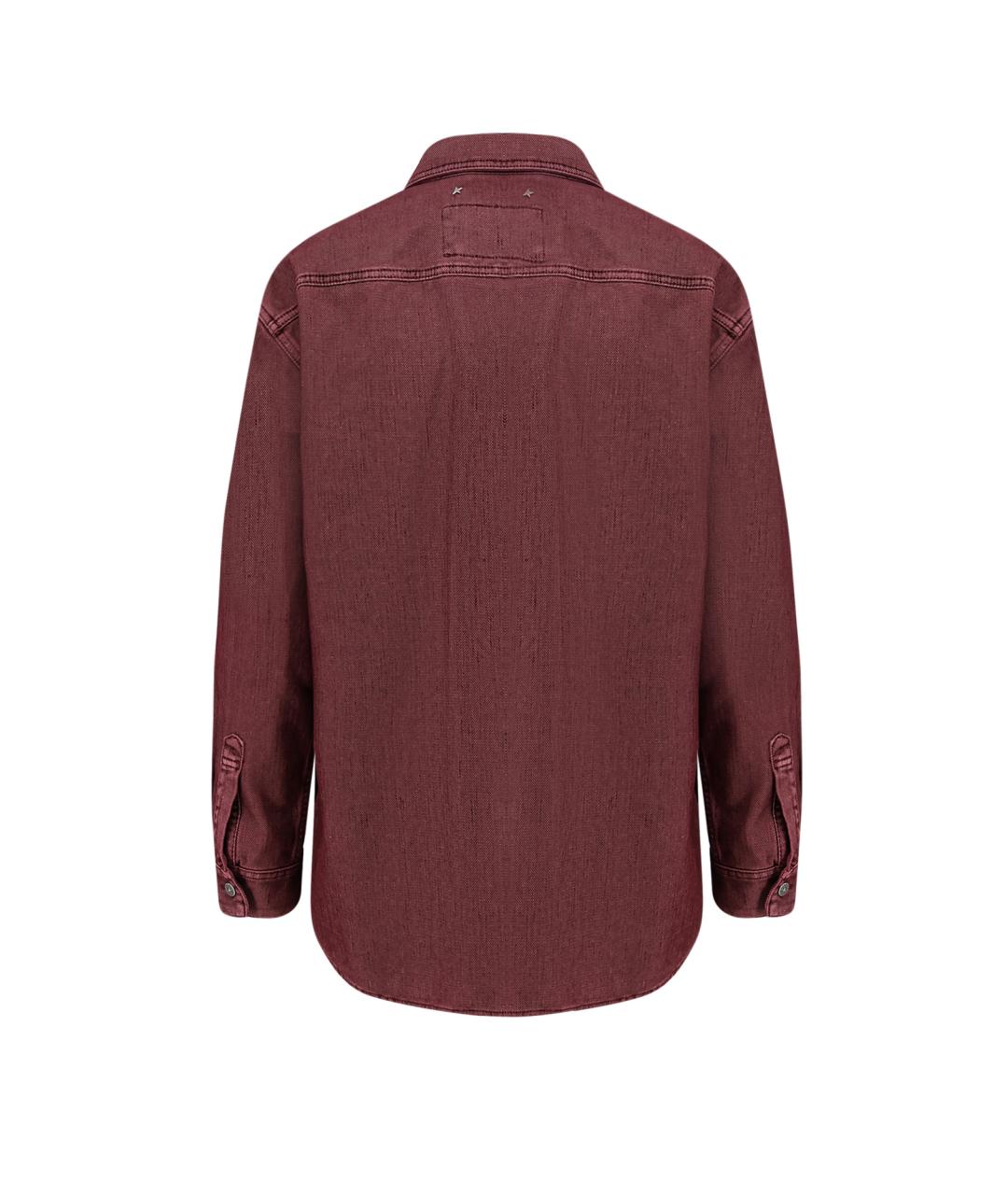 GOLDEN GOOSE DELUXE BRAND Бордовая хлопковая рубашка, фото 2