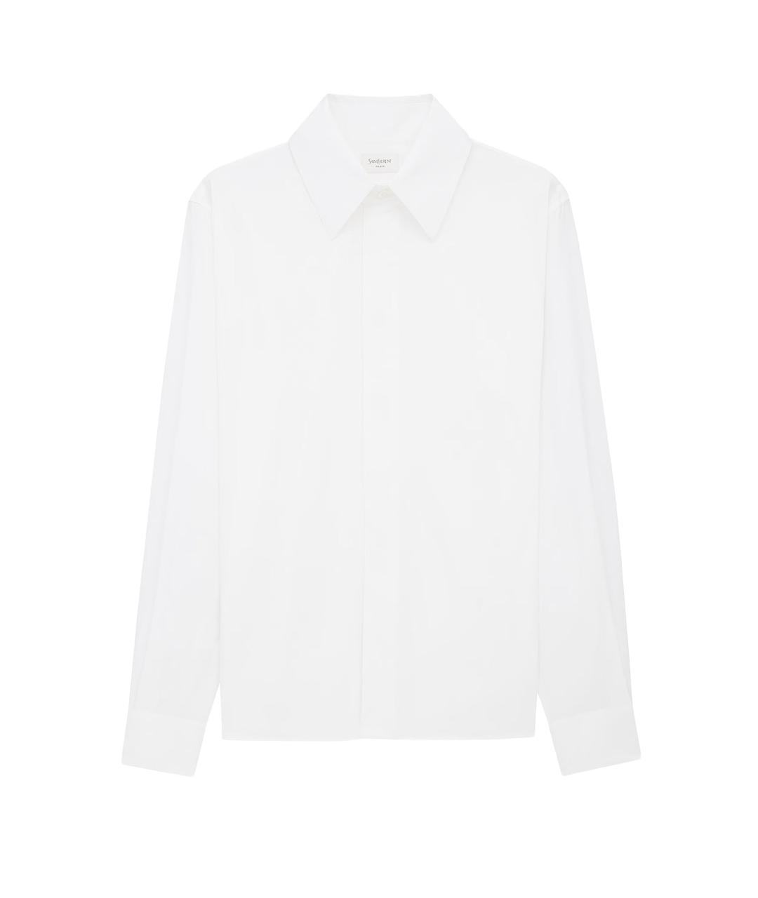 SAINT LAURENT Белая хлопковая классическая рубашка, фото 1