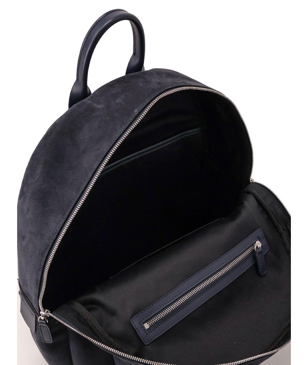 KITON Темно-синий замшевый рюкзак, фото 4