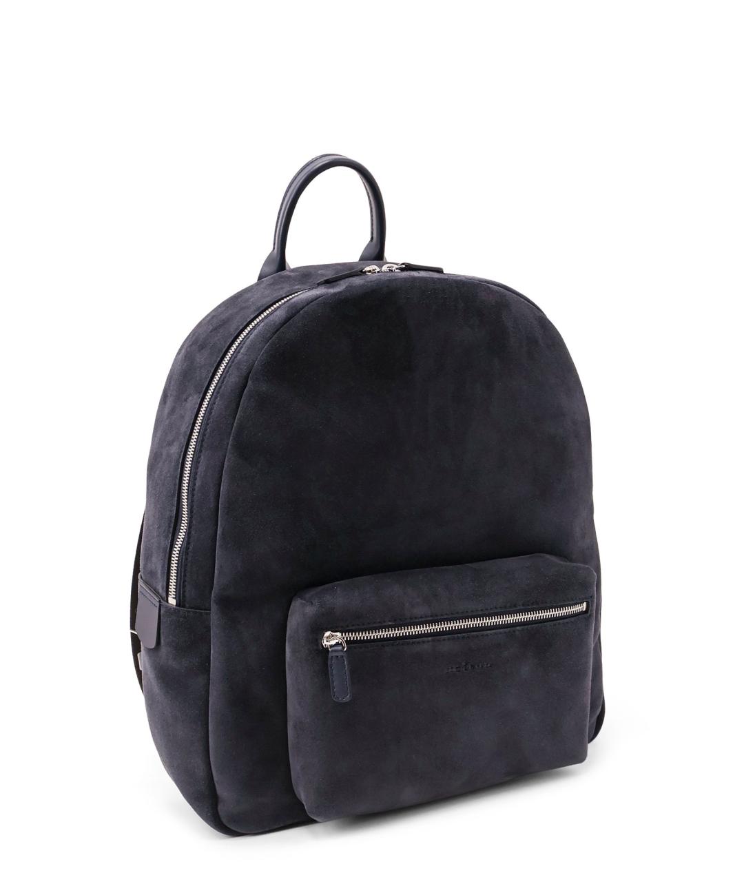 KITON Темно-синий замшевый рюкзак, фото 3