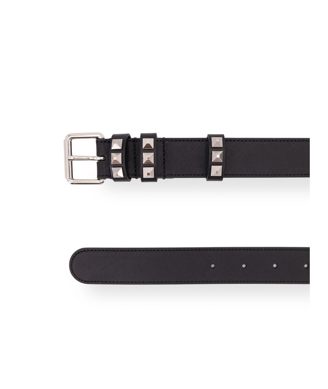 VALENTINO Черный кожаный ремень, фото 2