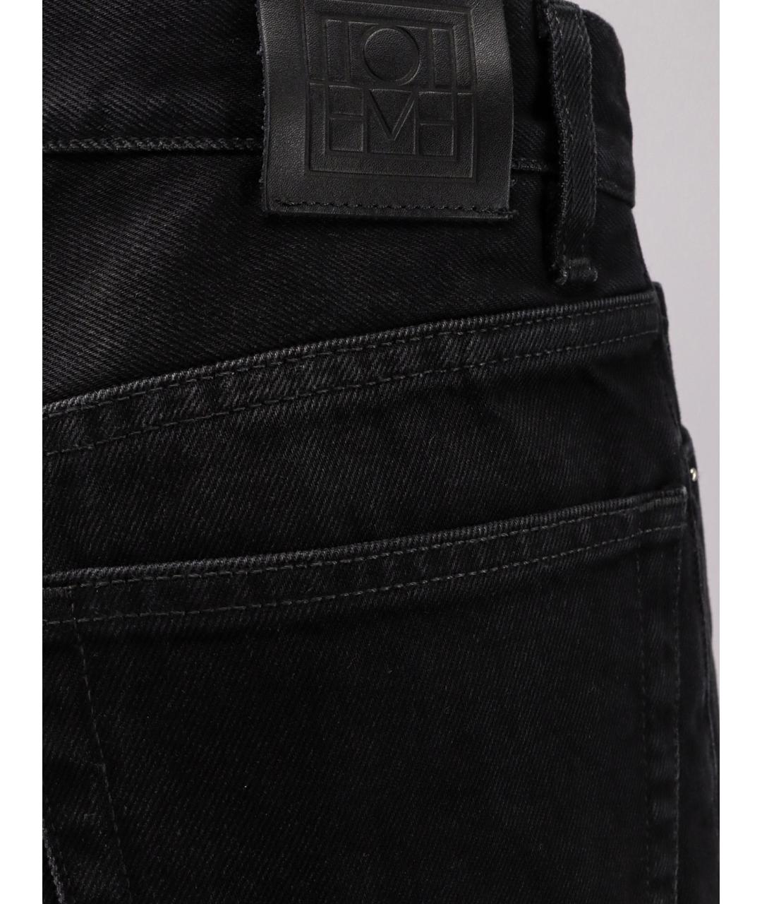 TOTEME Черные хлопковые прямые джинсы, фото 3