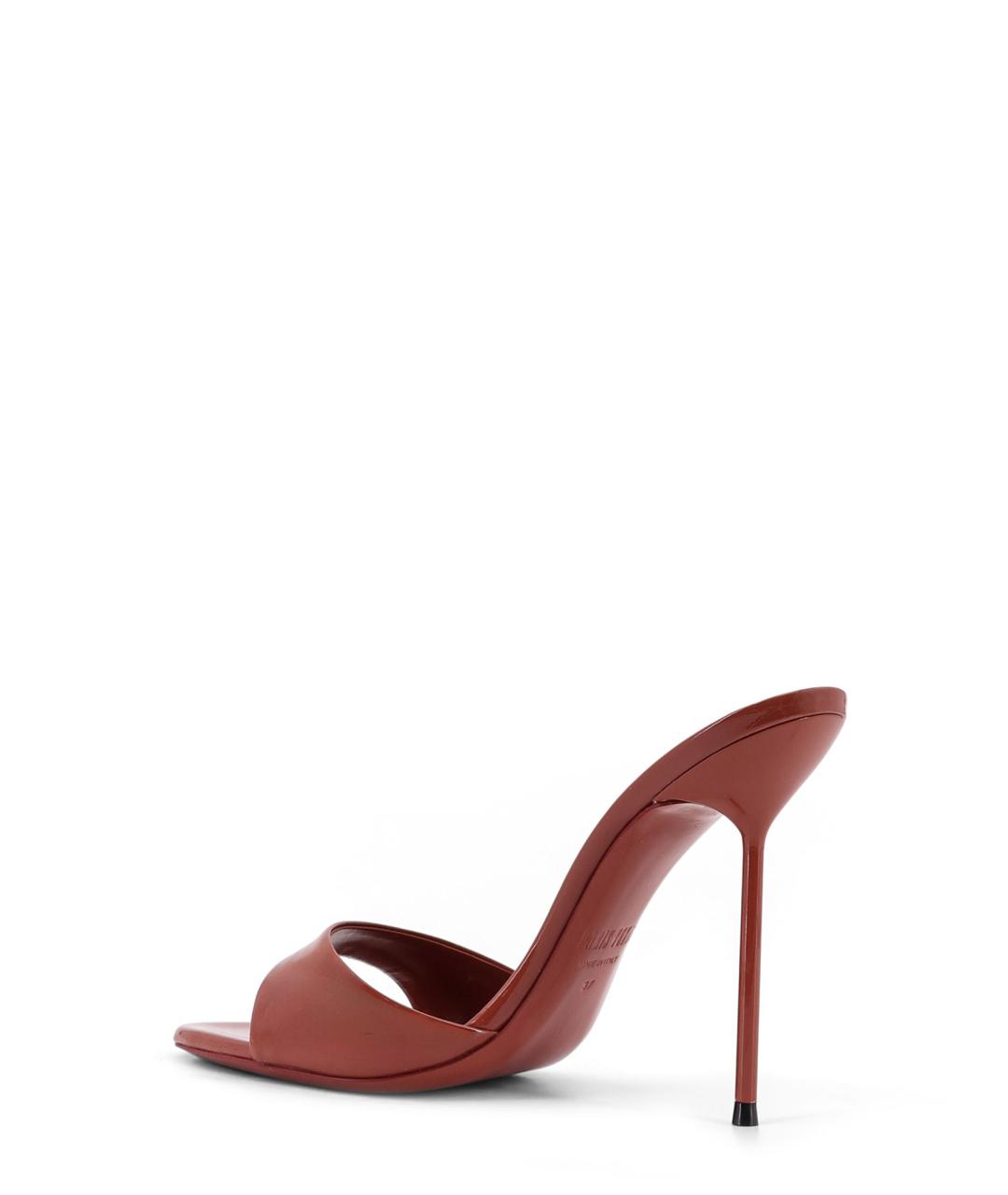 PARIS TEXAS Красные кожаные мюли, фото 3